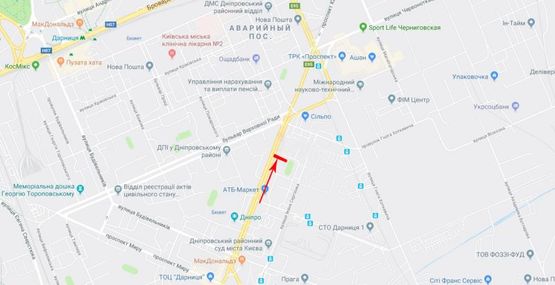 Схема рекламної площини за адресою Гагарина Ю. пр-т 16