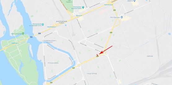 Схема рекламной плоскости по адресу Соборности пр-т (Воссоединения) 8/2 (напротив)