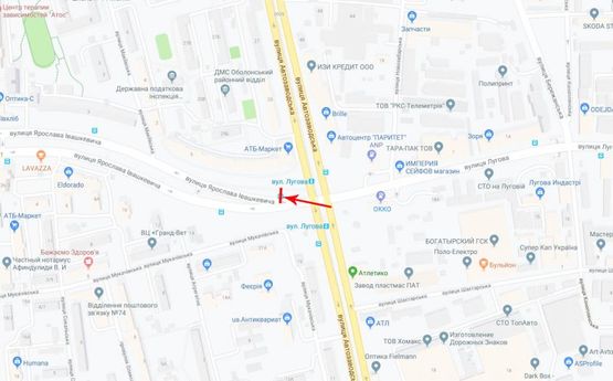 Схема рекламної площини за адресою Ивашкевича Ярослава ул. 5