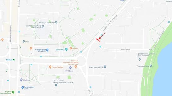 Схема рекламної площини за адресою Героев Сталинграда пр-т. 26-А