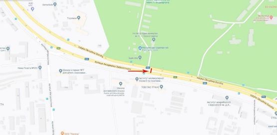 Схема рекламной плоскости по адресу Заболотного академика ул. 150 в направлении Столичного шоссе