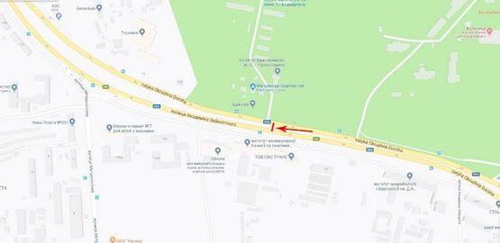 Схема рекламной плоскости по адресу Заболотного академика ул. 150 в направлении Одесской пл.