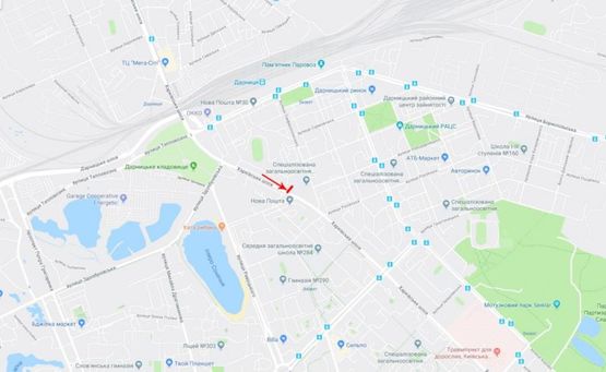 Схема рекламної площини за адресою Харьковское шоссе 21/4