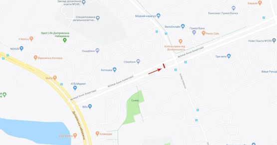 Схема рекламной плоскости по адресу Ахматовой ул. 44 на распределителе