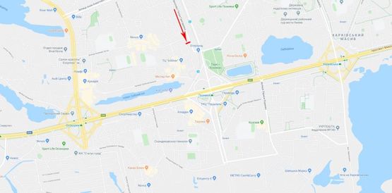 Схема рекламної площини за адресою Григоренко Петра пр-т / Срибнокильская ул. 1