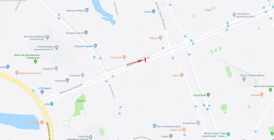 Схема рекламной плоскости по адресу Ахматовой ул. 35 на распределителе, из центра