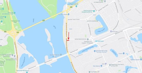 Схема рекламной плоскости по адресу Днепровская набережная / ул. Березняковская, 31