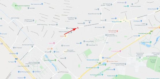 Схема рекламной плоскости по адресу Максимовича Михаила ул. 32а, в центр