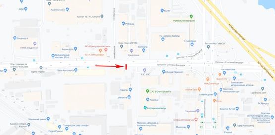 Схема рекламной плоскости по адресу Бандеры Степана пр-т 8