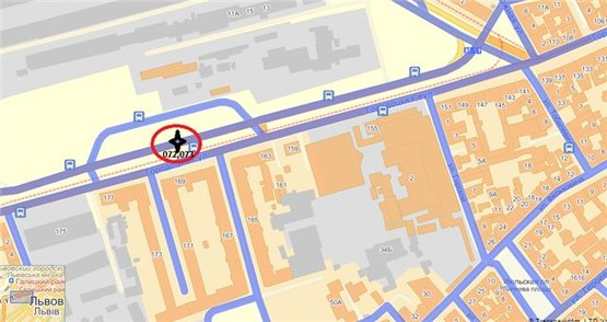 Схема рекламной плоскости по адресу Городоцька вул.