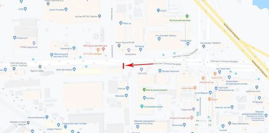 Схема рекламної площини за адресою Бандеры Степана пр-т 8