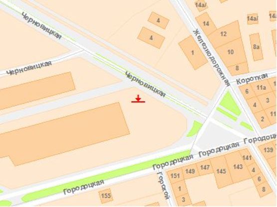 Схема рекламной плоскости по адресу Чернівецька вул.