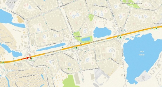 Схема рекламної площини за адресою Бажана пр-т / Днепровская набережная, ст.м."Осокорки", из центра