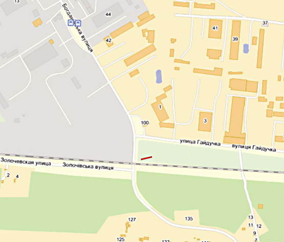 Схема рекламной плоскости по адресу Богданівська (до автобазару)