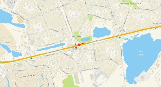 Схема рекламной плоскости по адресу Бажана пр-т / Григоренко пр-т, ст.м."Позняки", в центр