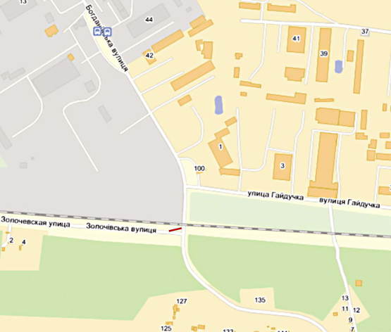 Схема рекламной плоскости по адресу Богданівська (від автобазару)