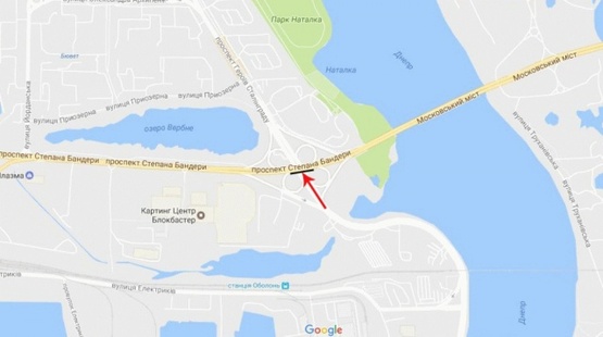 Схема рекламной плоскости по адресу Героев Сталинграда пр-т. / Бандеры С. пр-т., к массиву Оболонь