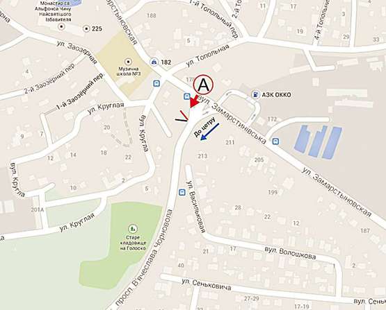 Схема рекламной плоскости по адресу Варшавська - вул. Волошкова (А)