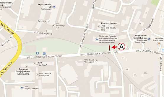 Схема рекламной плоскости по адресу Вашингтона  за поворотом з Зеленої К 1 А верх.  ТЦ МЕТРО