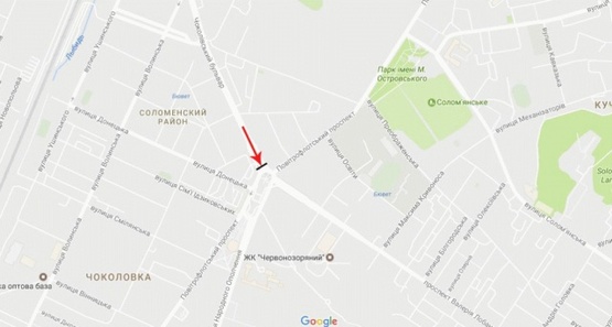 Схема рекламної площини за адресою Чоколовский б-р., Севастопольская пл., к Московской площади