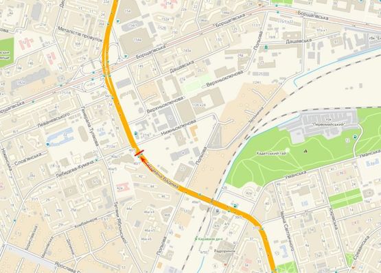 Схема рекламной плоскости по адресу мост пешеходный по Голего ул. в направлении ст.м. "Шулявская"