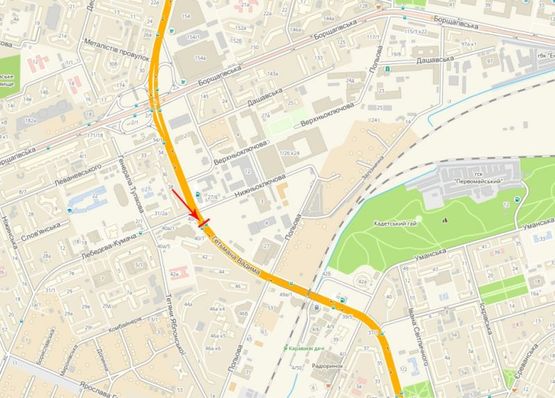 Схема рекламной плоскости по адресу мост пешеходный по Голего ул. в направлении ж/д ст. "Караваевы дачи"