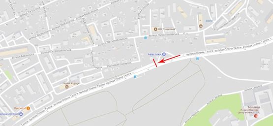 Схема рекламної площини за адресою Телиги Е. ул., в районе АЗС