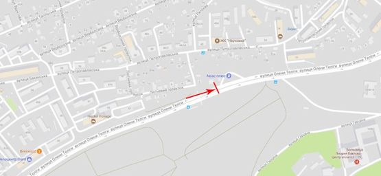 Схема рекламной плоскости по адресу Телиги Е. ул., в районе АЗС