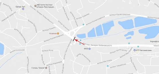 Схема рекламной плоскости по адресу Лобановского пр-т/ Кировоградская ул. к Севастопольской площади