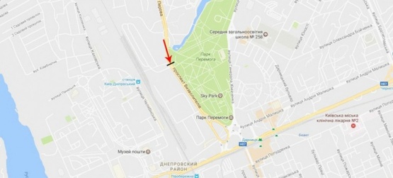 Схема рекламной плоскости по адресу Перова б-р. надземный пешеходный переход, к Броварскому проспекту