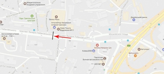 Схема рекламной плоскости по адресу Лобановского пр-т к Севастопольськой площади