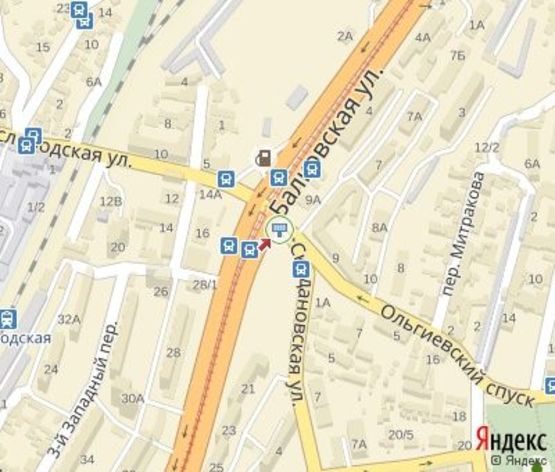 Схема рекламної площини за адресою Балковская ул. - Скидановский спуск