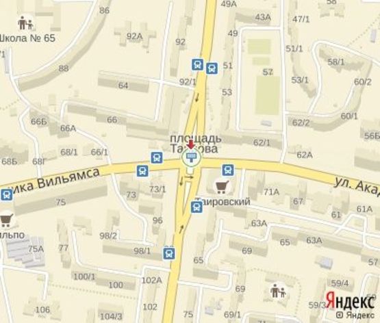 Схема рекламної площини за адресою Вильямса ул. - Королева ул. ( направление к ул. Архитекторской) (левый)