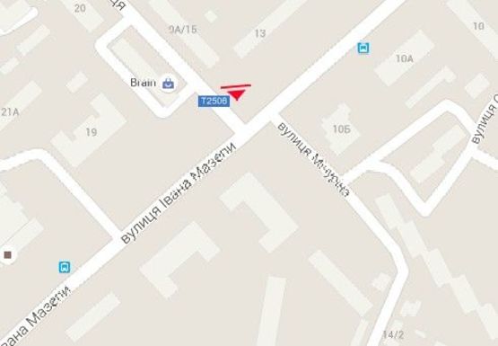 Схема рекламної площини за адресою Ивана Мазепы ул. - Любечская ул.