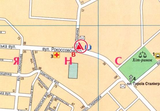 Схема рекламной плоскости по адресу Рокоссовского ул, 22-а - Доценка ул