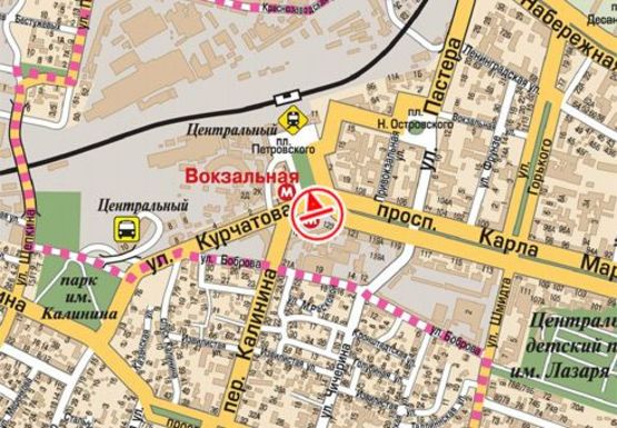 Схема рекламной плоскости по адресу Карла Маркса пр. - Петровского пл.