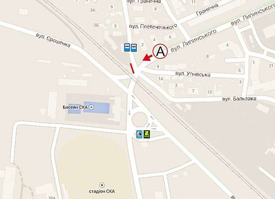 Схема рекламной плоскости по адресу Липинського-Варшавська