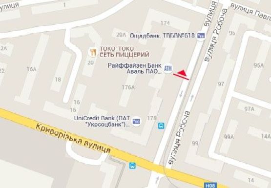 Схема рекламной плоскости по адресу Рабочая ул., 176