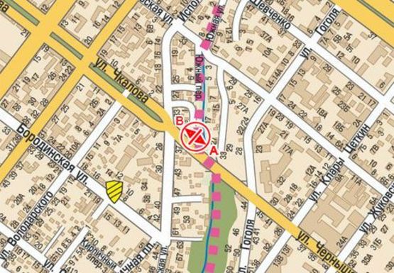 Схема рекламной плоскости по адресу Чкалова пр. - Чернышевского ул., 1-А