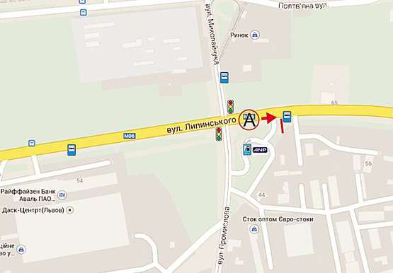 Схема рекламной плоскости по адресу Липинського - вул. Городнича