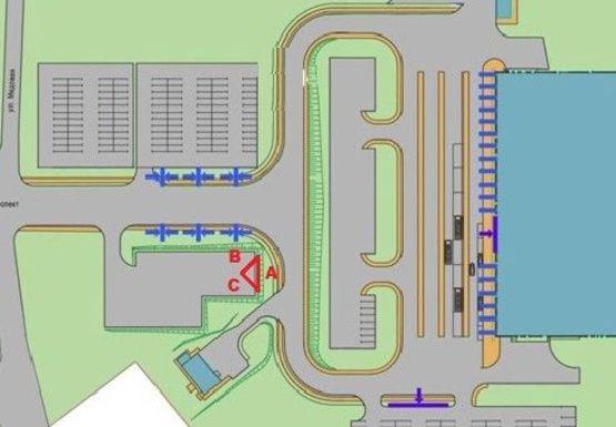 Схема рекламной плоскости по адресу Аэропорт "Киев", Медовая ул., 2