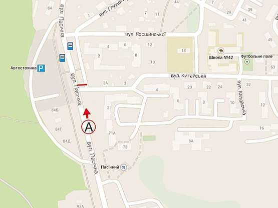 Схема рекламной плоскости по адресу Пасічна - Китайська А