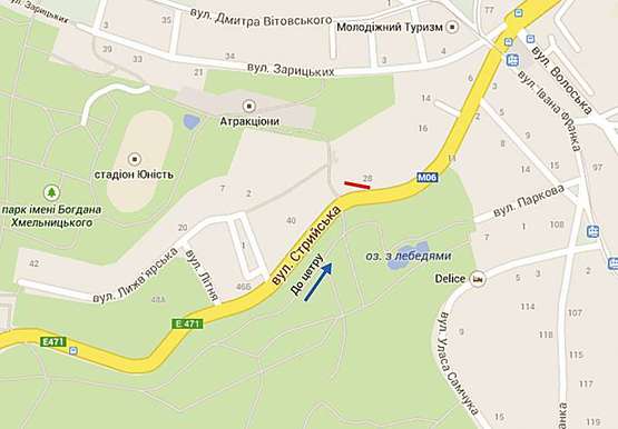 Схема рекламной плоскости по адресу Стрийська, 34-36