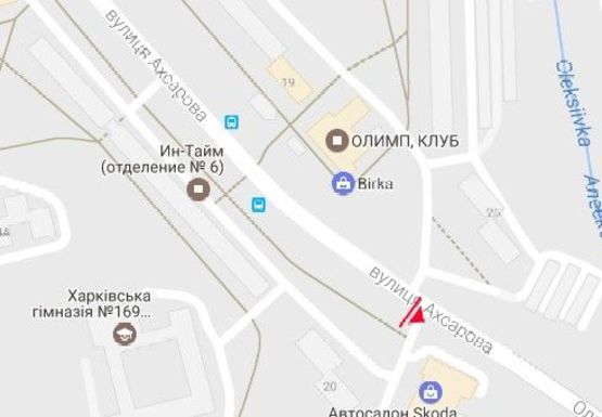 Схема рекламной плоскости по адресу Ахсарова ул., 20 - Белгородская ул.