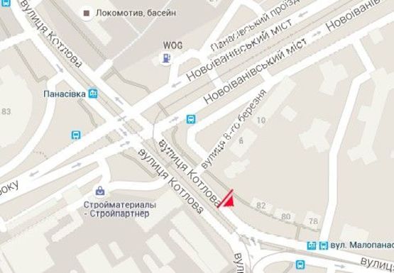 Схема рекламной плоскости по адресу Большая Панасовская ул. - 8-го Марта ул.