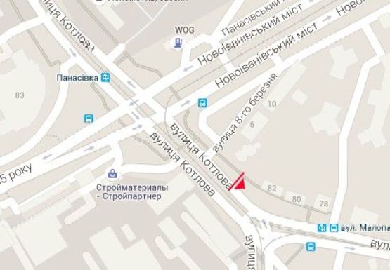 Схема рекламної площини за адресою Большая Панасовская ул. - 8-го Марта ул.