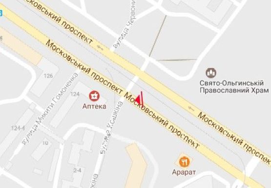 Схема рекламної площини за адресою Московский пр., 128 - Кошкина ул.