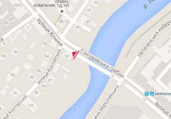 Схема рекламной плоскости по адресу Маршала Конева ул. - Конторская ул.