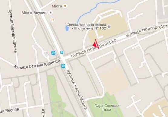 Схема рекламной плоскости по адресу Новгородская ул. - Клочковская ул.