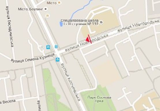 Схема рекламної площини за адресою Новгородская ул. - Клочковская ул.